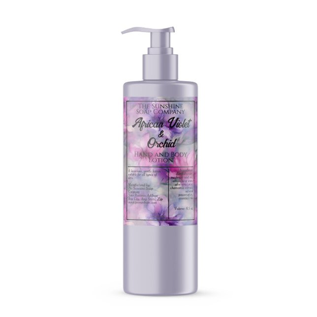 Pink & Purple Flowers cosmetics bottle label (Creator Uploaded)