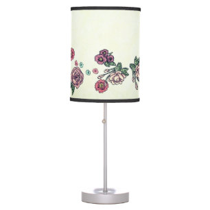 Pink & Purple Flowers Table Lamp