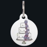 Pink Purple Fondant Wedding Cake Bakery Floral Pet ID Tag<br><div class="desc">Pet tag design features an original illustration of a classic wedding cake topped with pink and purple flowers. Just personalize with the name of your dog or cat. Lots of coordinating pet products are also available from this shop! Don't see exactly what you're looking for? Contact Rebecca to have a...</div>