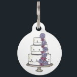 Pink Purple Fondant Wedding Cake Bakery Floral Pet ID Tag<br><div class="desc">Pet tag design features an original illustration of a classic wedding cake topped with pink and purple flowers. Just personalize with the name of your dog or cat. Lots of coordinating pet products are also available from this shop! Don't see exactly what you're looking for? Contact Rebecca to have a...</div>