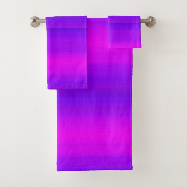 Pink Purple Fuchsia Stripe Pattern Bath Towels