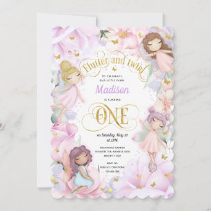 Pink Purple Garden Fairy, Enchanted forest Invitation