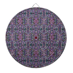 Pink Purple Geometric Dartboard With Darts