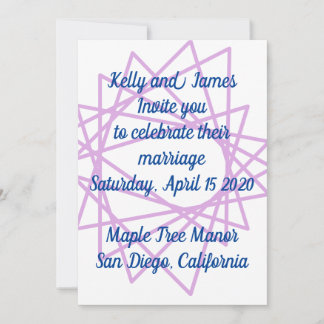 Pink/Purple geometric designed wedding invitation