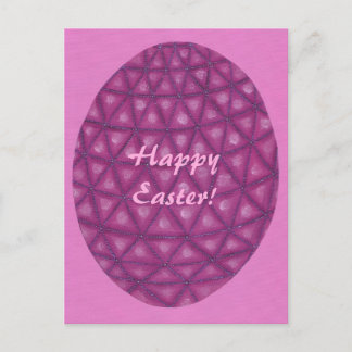 Pink Purple Geometric Happy Easter Egg Postcards