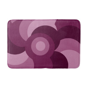 Pink purple Geometric Modern Minimalist Circles Bath Mat