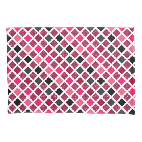 Pink Purple Geometric Pattern Pillow Case