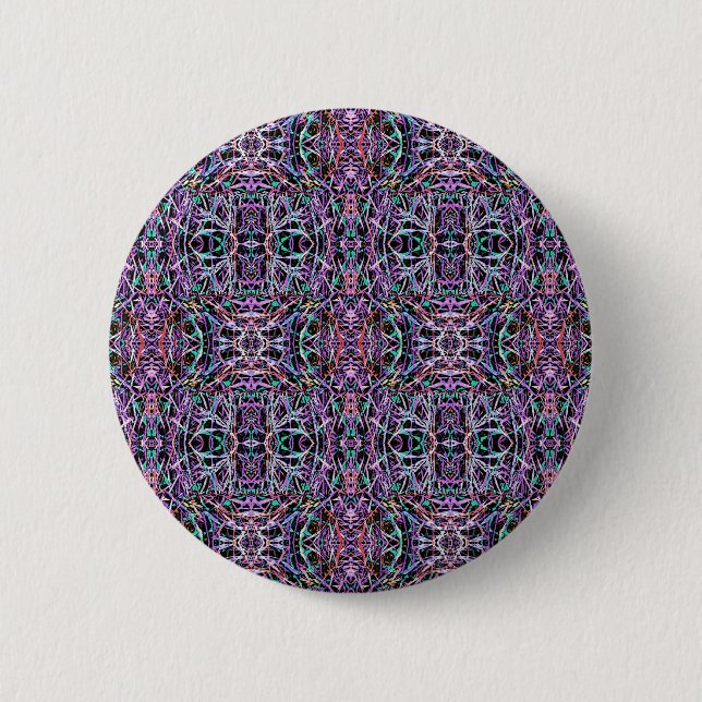 Pink Purple Geometric Pinback Button (Front)