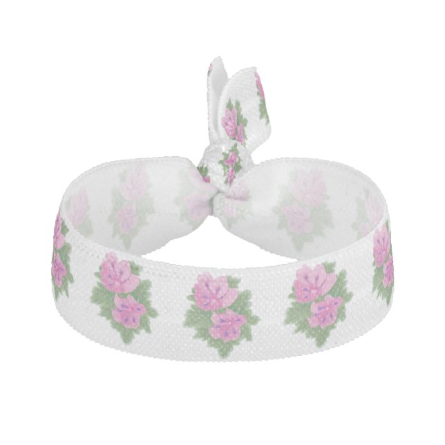 Pink Purple Geraniums Flowers Hair Ties (Front)