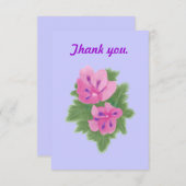 Pink Purple Geraniums Flowers Wedding Thank you (Front/Back)