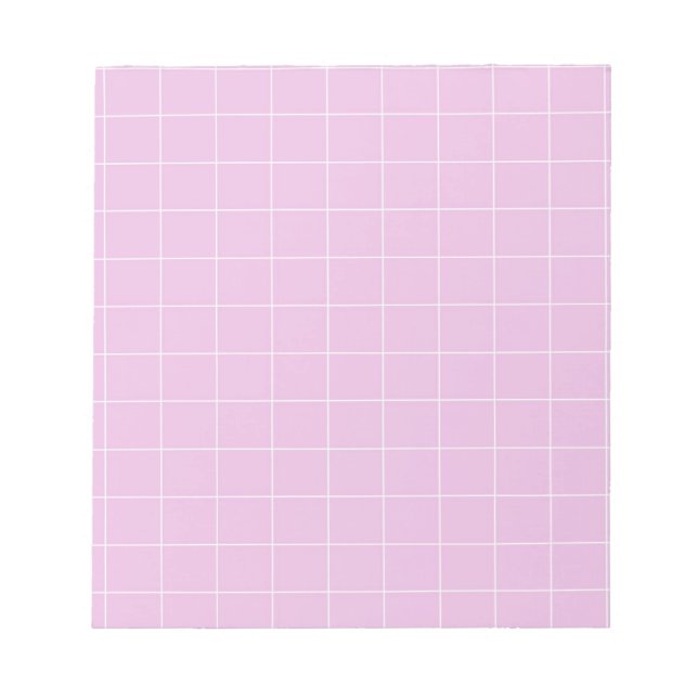 Pink Purple Gingham Checkered Stylish Stationary Notepad (Front)