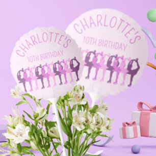 Pink Purple Girl Skaters Silhouettes custom B-day Balloon