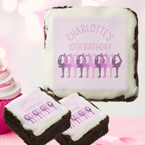 Pink Purple Girl Skaters Silhouettes custom B_day Brownie