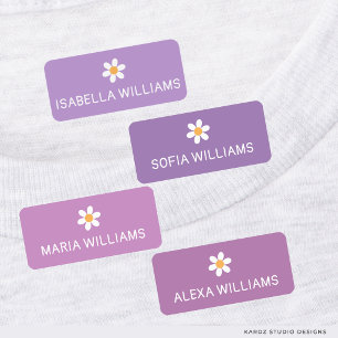 Pink Purple Girls Personalized Name Clothing Kids' Labels