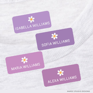 Pink Purple Girls Personalized Name Clothing Kids' Labels