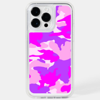 Pink Purple Girly Camo Military Camouflage Pattern OtterBox iPhone 14 Pro Max Case