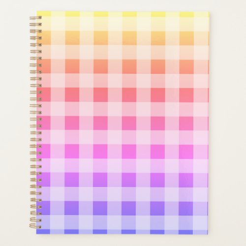 Pink Purple Girly Pretty Plaid Rainbow Planner