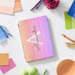 Pink Purple Glitter and Sparkle Monogram<br><div class="desc">Gold,  Pink and Purple Pastel Rainbow Ombre Faux Glitter and Sparkle Elegant Monogram Case. This case can be customized to include your initial and first name.</div>