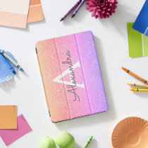 Pink Purple Glitter and Sparkle Monogram iPad Pro Cover Pink Purple Glitter and Sparkle Monogram iPad Pro Cover