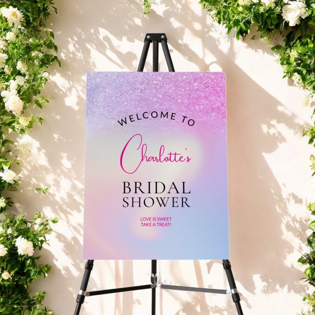 Pink Purple Glitter Chic bridal shower welcome Foam Board (Pink Purple Glitter Chic bridal shower welcome Foam Board)