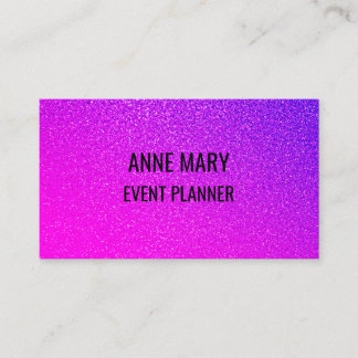 Pink Purple Glitter Event Wedding Planner Girly Business Card
