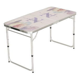 Pink purple glitter girly sparkle personalized beer pong table