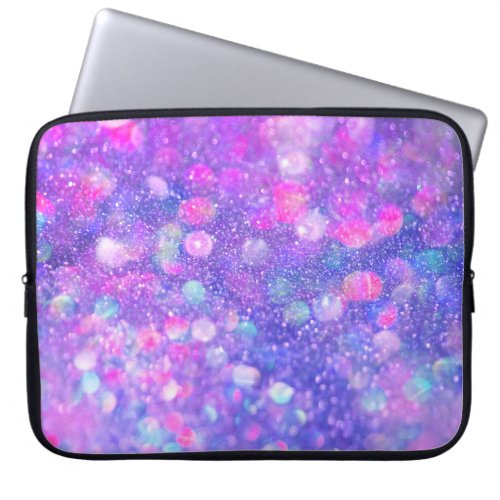 Pink Purple Glitter Glam Modern Laptop Sleeve