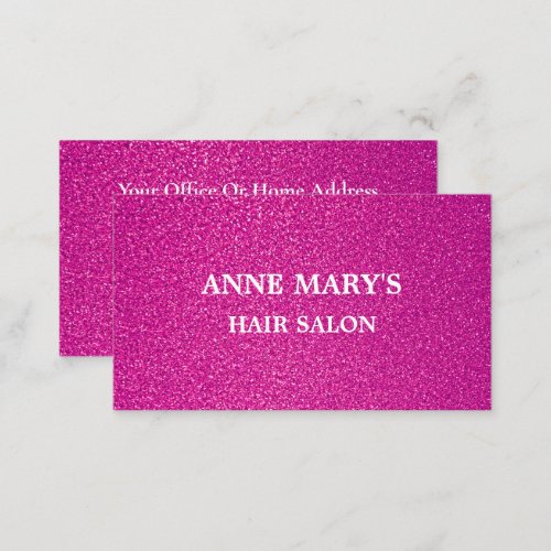 Pink Purple Glitter Hair Salon Hairdresser Girly Business Card