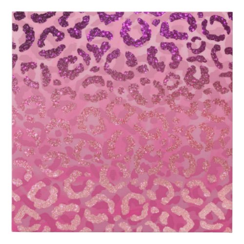 Pink Purple Glitter Leopard Animal Print Gradient