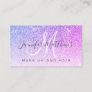 Pink Purple Glitter Makeup Artist Hair Salon Business Card