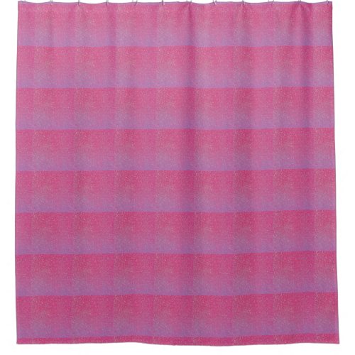Pink Purple Glitter Ombre Stripes Patterns Girly Shower Curtain