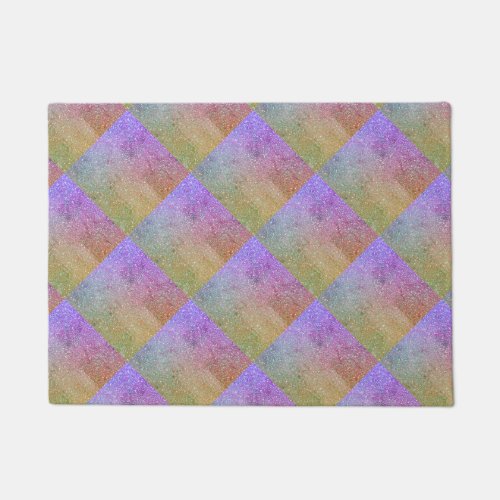 Pink Purple Glitter Patterns Sparkling Ombre 2024 Doormat