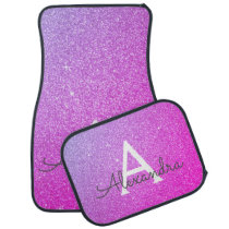 Pink Purple Glitter Sparkle Monogram Car Mat Pink Purple Glitter Sparkle Monogram Car Mat
