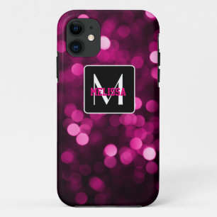 Pink & purple glittering lights iPhone 11 case