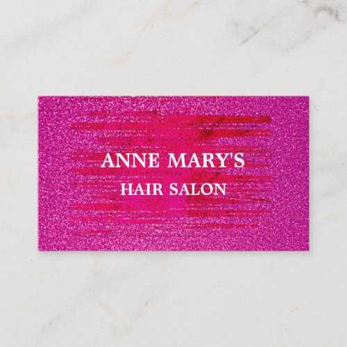 Pink Purple Glittery Abstract Colorful Hair Salon Business Card