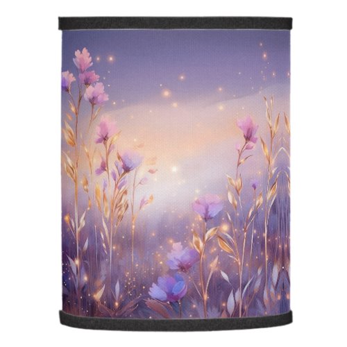 Pink Purple Gold Floral Lamp Shade