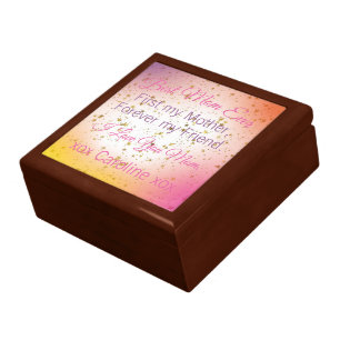 Pink Purple Gold Keepsake Name Elegant Mothers Day Gift Box