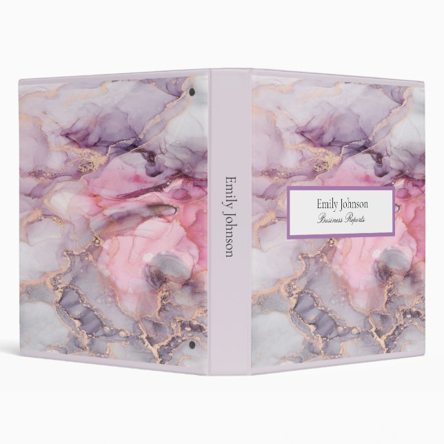 pink , purple , golden marble 3 ring binder (Background)