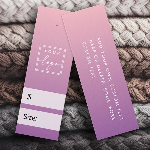 Pink purple gradient DIY price hang tag