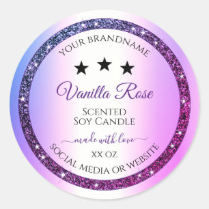 Pink Purple Gradient Glitter Spark Product Labels