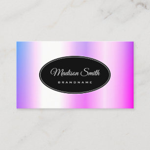 Pink Purple Gradient Holographic Design Modern Business Card