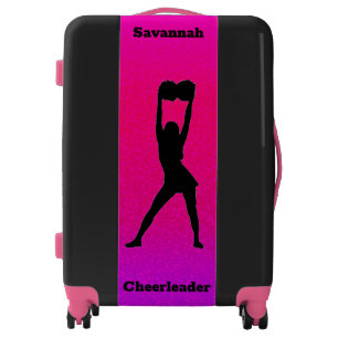 Pink & Purple Gradient Personalized Cheerleader Luggage