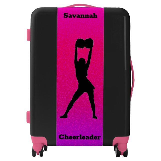 Pink & Purple Gradient Personalized Cheerleader Luggage (Front)
