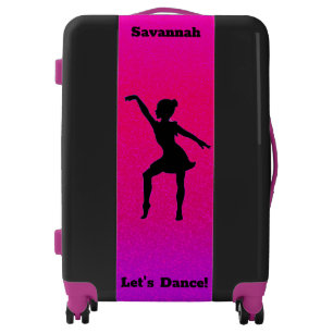Pink & Purple Gradient Personalized "Let's Dance" Luggage