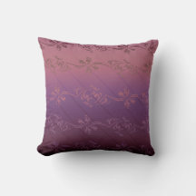 Pink Purple Gradient Striped Floral Leaf Pattern