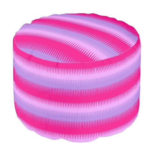 Pink purple graphic dogtooth patterned pouf