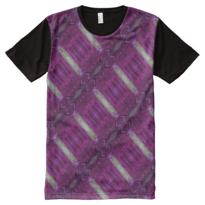 Pink Purple Gray Geometric Pattern Elegant All-Over-Print Shirt