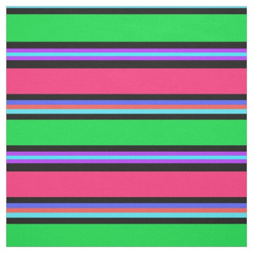 Pink Purple Green Blue Stripes Lines Fabric