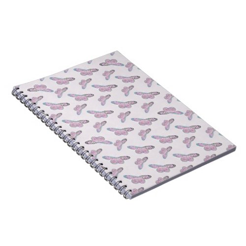 Pink Purple Green Butterfly Painting Notebook