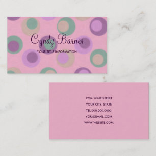 Pink Purple Green Dots Business Card